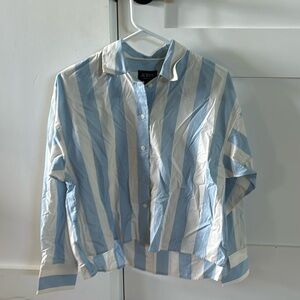 J.Crew blue and white striped button-down